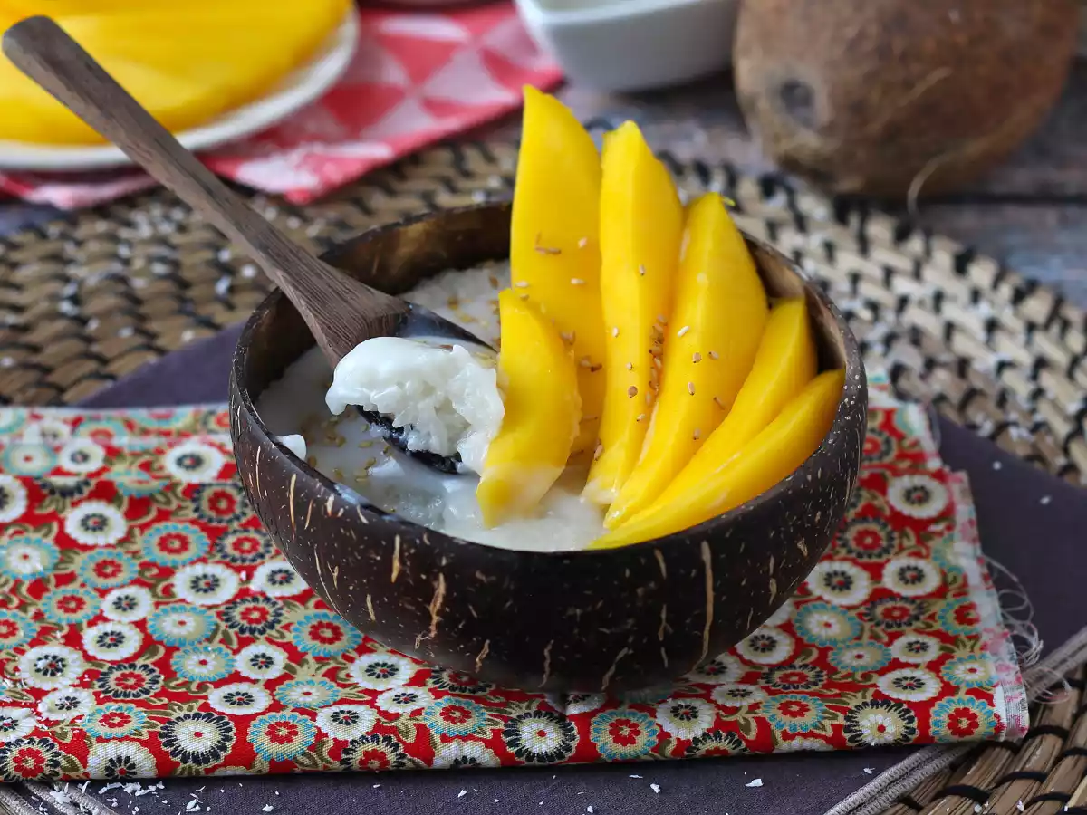 Mango sticky rice, das super wärmende thailändische Dessert