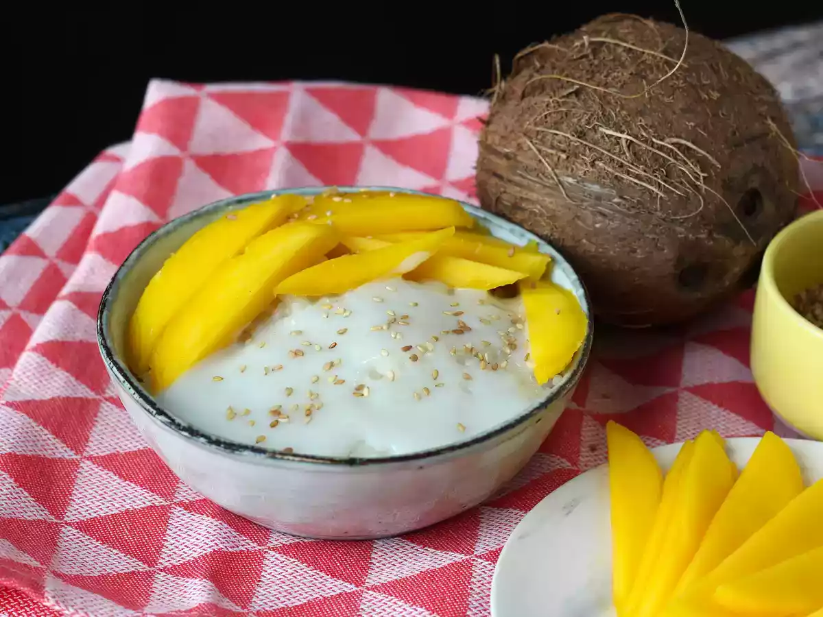 Mango sticky rice, das super wärmende thailändische Dessert - foto 2