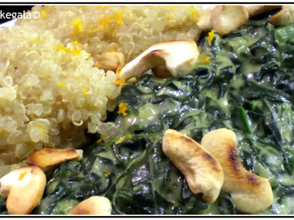 Mangold-Safran-Creme mit Orangen-Quinoa