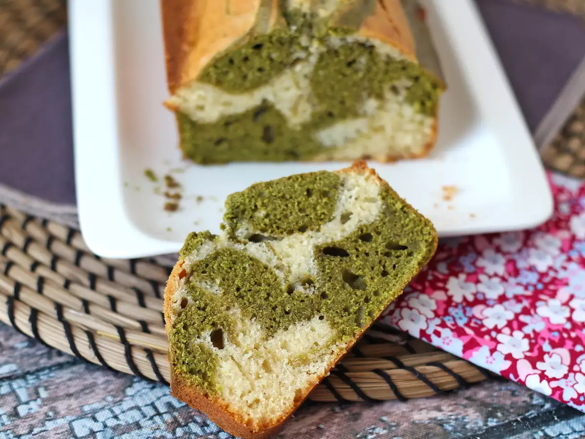 Marmorkuchen mit Matcha-Tee