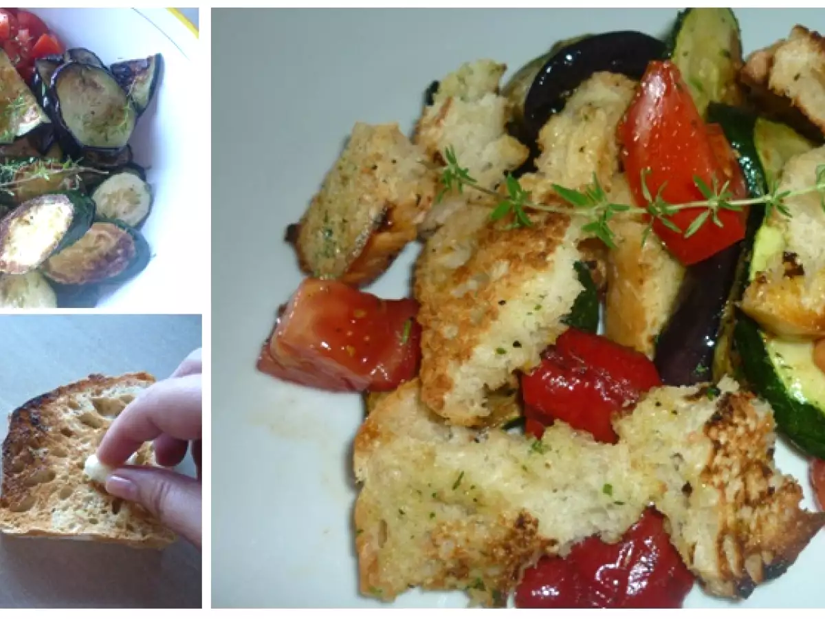 Mediterran: Brotsalat mit gegrilltem Gemüse