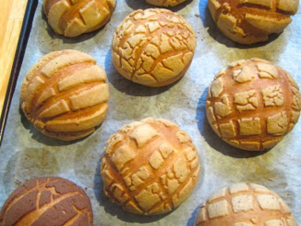 Mexikanische conchas - rezept für süße muschelbrötchen