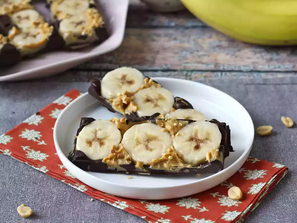 Mini-Bananen-, Erdnussbutter- und Schokoladentafeln, ultralecker und ohne Zuckerzusatz - foto 2