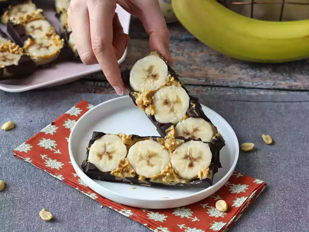 Mini-Bananen-, Erdnussbutter- und Schokoladentafeln, ultralecker und ohne Zuckerzusatz - foto 4