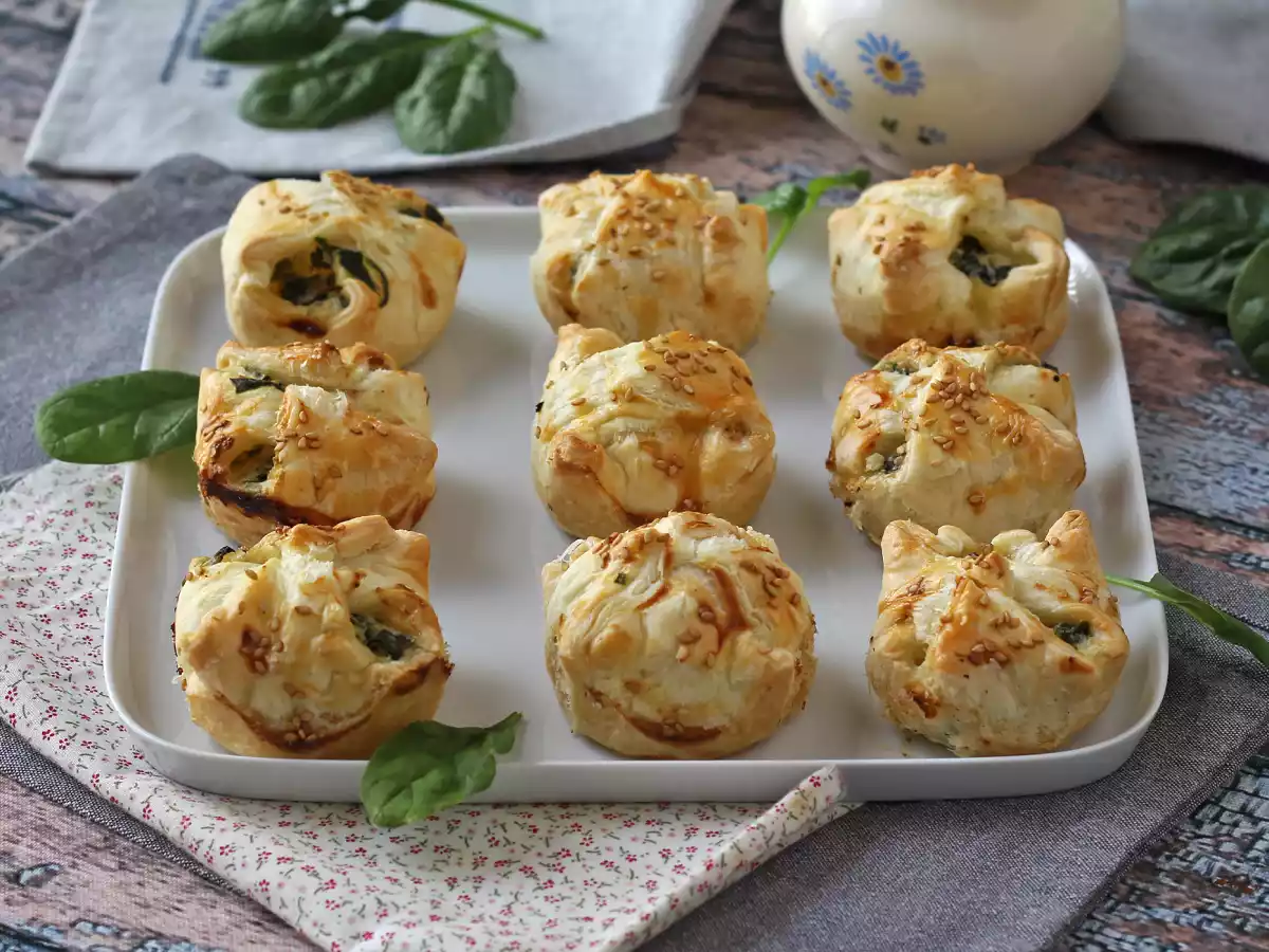 Mini-Blätterteigtaschen mit Spinat und Ziegenkäse - foto 5
