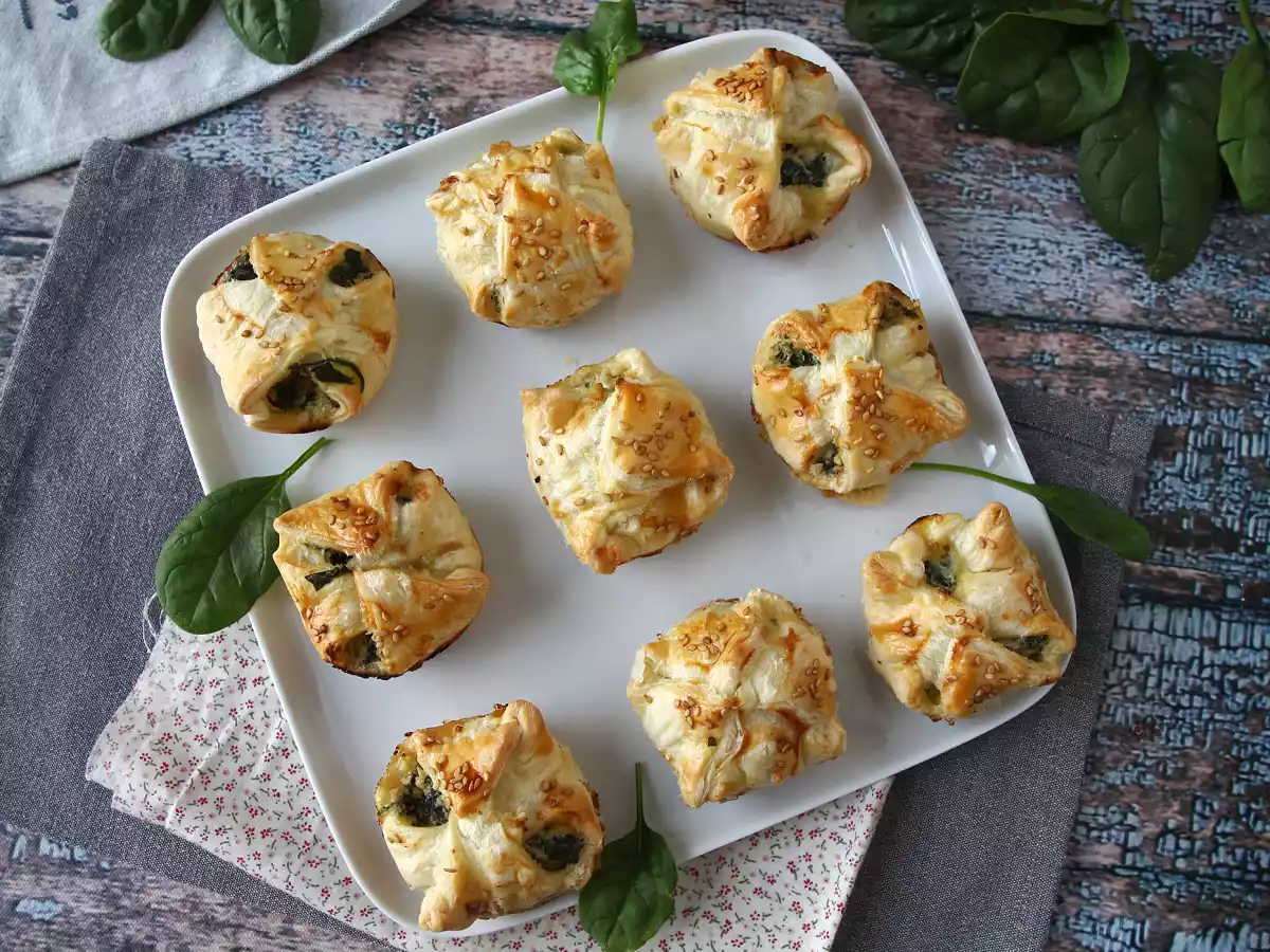 Mini-Blätterteigtaschen mit Spinat und Ziegenkäse - foto 6