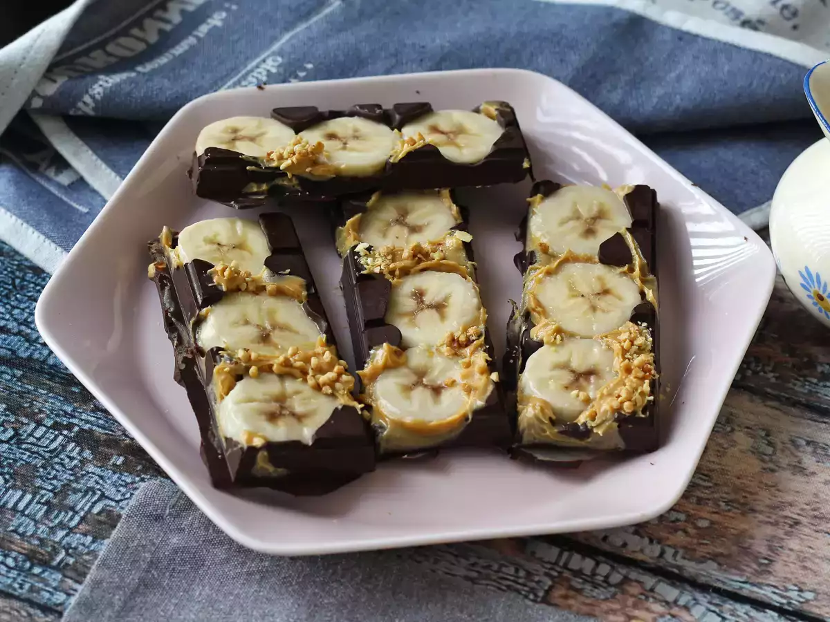 Mini-Schokoladentafeln mit Banane und Erdnussbutter – ohne Zuckerzusatz - foto 3