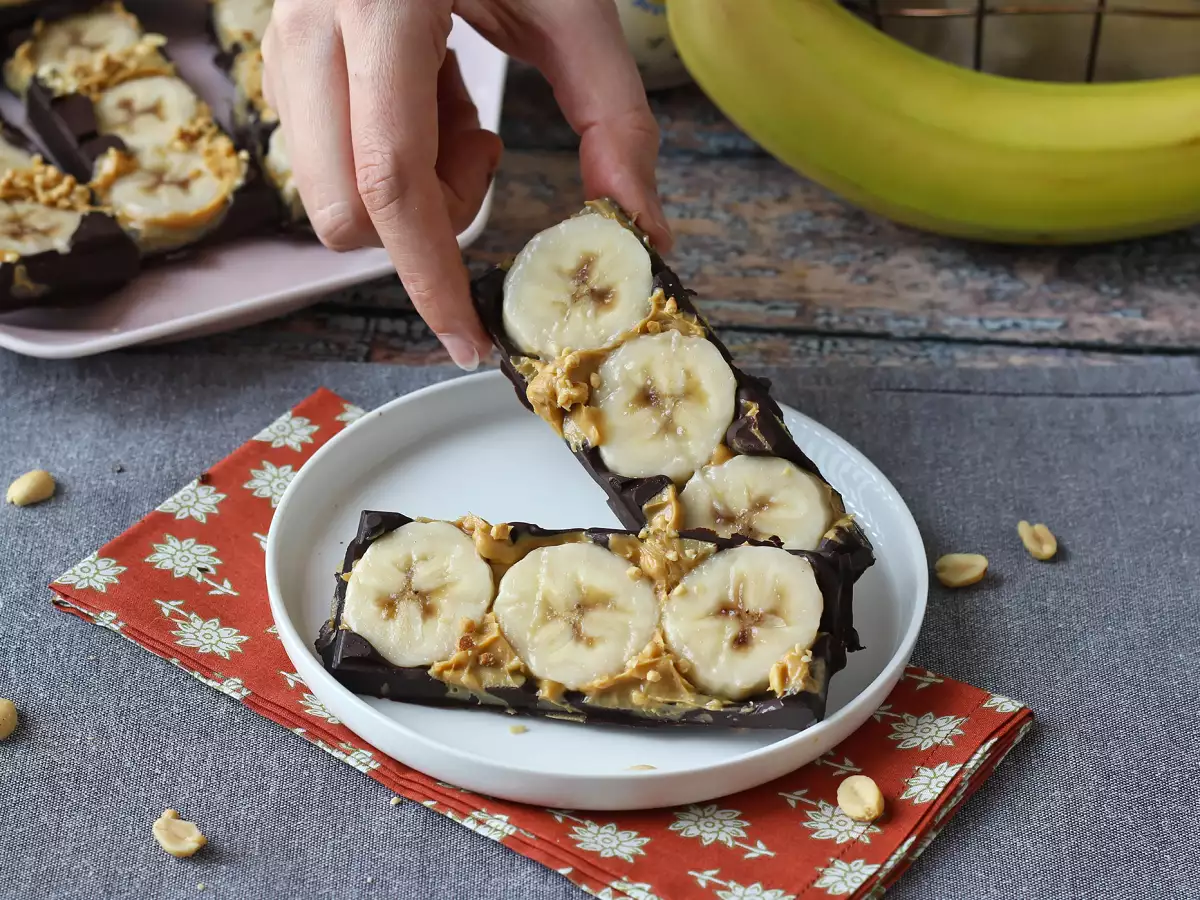 Mini-Schokoladentafeln mit Banane und Erdnussbutter – ohne Zuckerzusatz - foto 4
