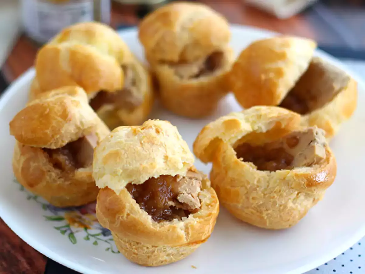 Mini-Windbeutel mit Foie gras und Zwiebelconfit - foto 3