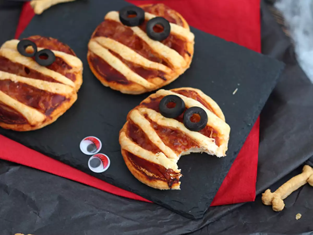 Mumien-Pizzen aus Blätterteig : einfacher Halloween-Snack - foto 5