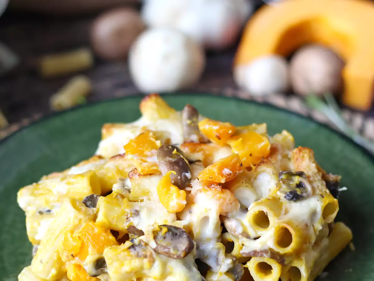 Nudelauflauf mit Kürbis und Champignons : cremig und vegetarisch - foto 4