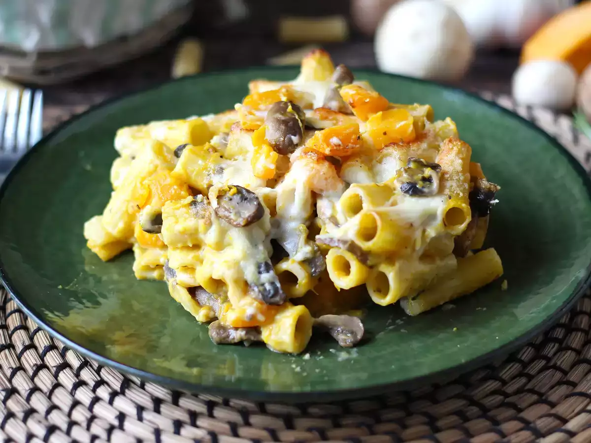 Nudelauflauf mit Kürbis und Champignons : cremig und vegetarisch - foto 5
