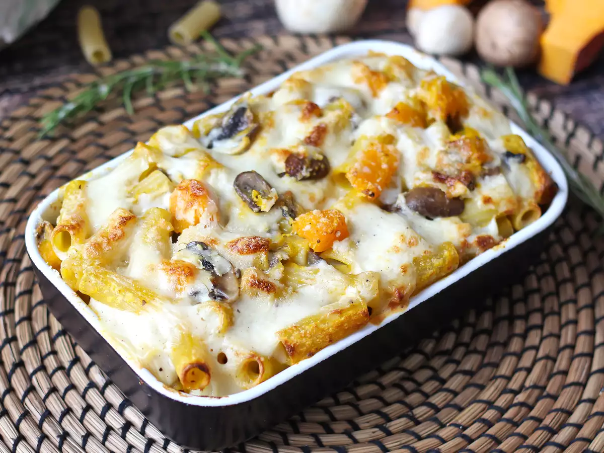 Nudelauflauf mit Kürbis und Champignons : cremig und vegetarisch - foto 6