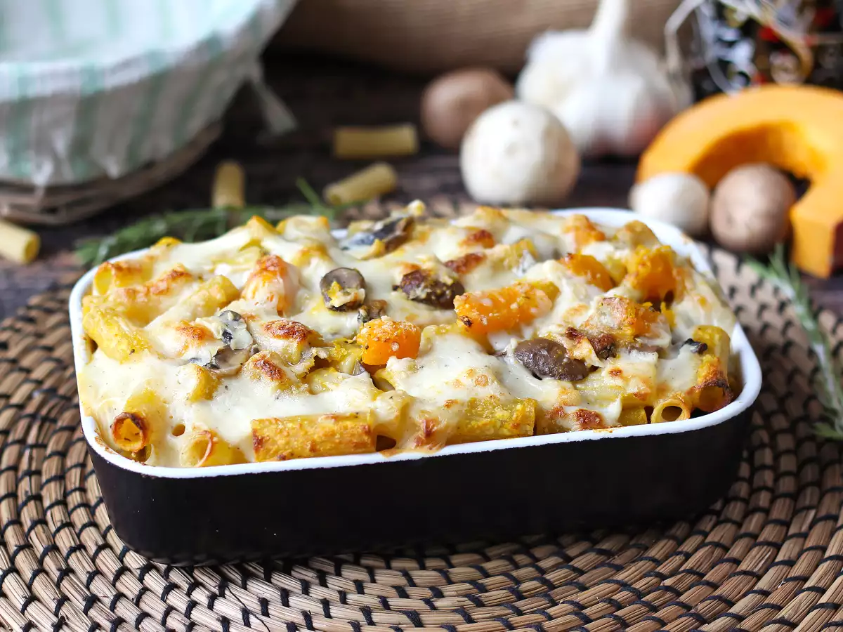 Nudelauflauf mit Kürbis und Champignons : cremig und vegetarisch - foto 7