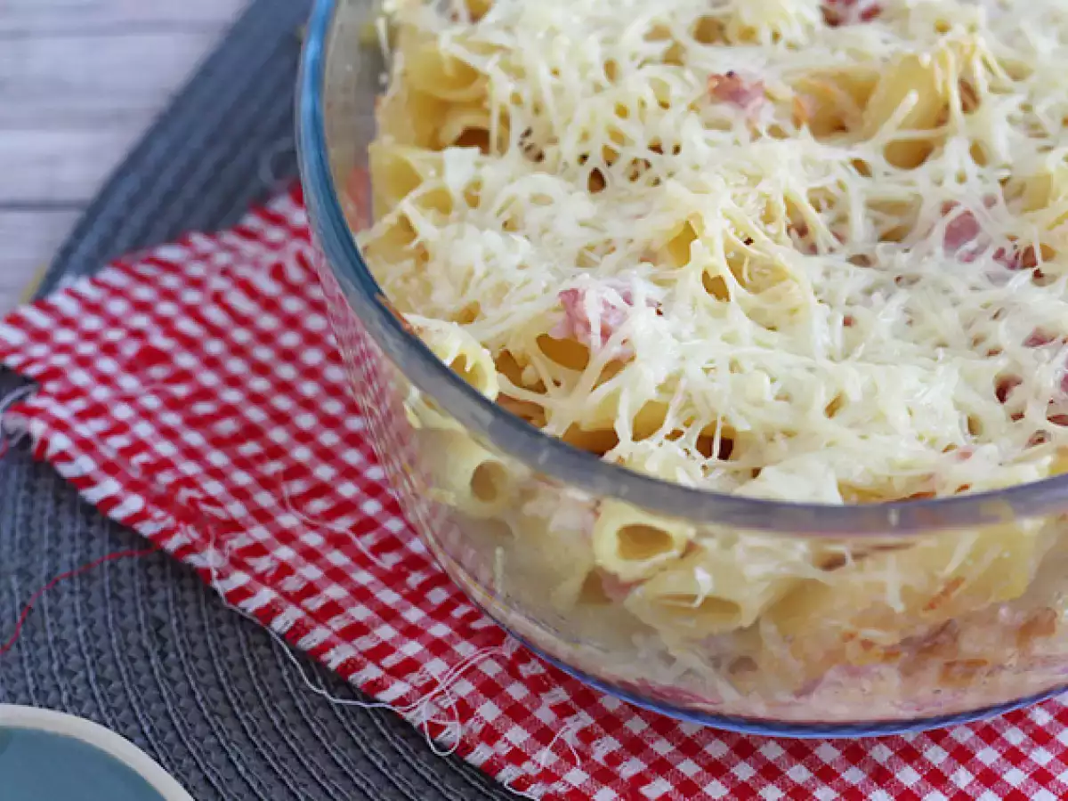 Nudelauflauf mit Schinken und Käse : einfach und cremig - foto 2
