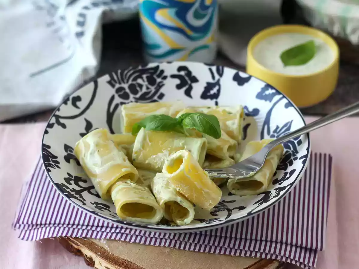 Nudeln mit Ricottacreme und Basilikum - foto 2