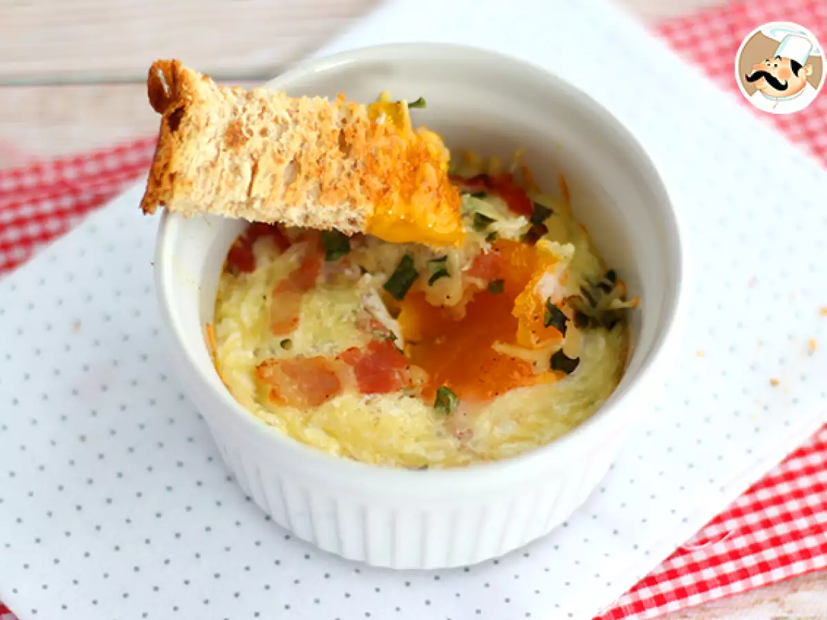 Ofeneier im Förmchen mit Speck und Schnittlauch – schnelles Rezept - foto 2