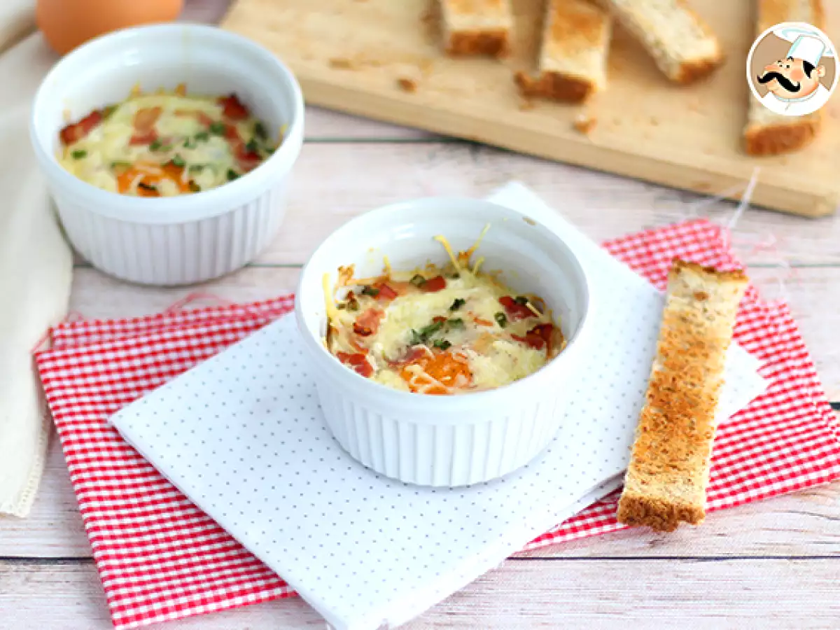 Ofeneier im Förmchen mit Speck und Schnittlauch – schnelles Rezept - foto 3