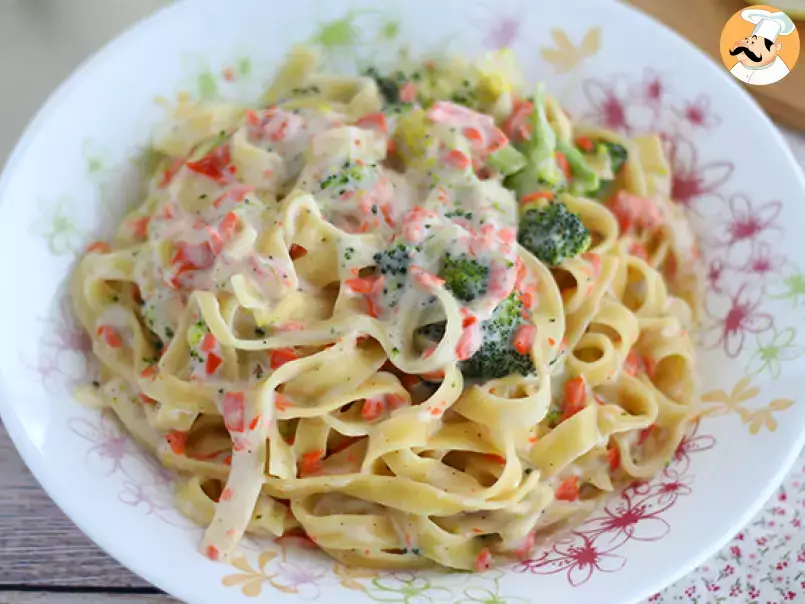 One pot pasta - Tagliatelles mit Lachs und Brokkoli - foto 2