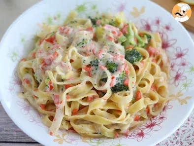 One pot pasta - Tagliatelles mit Lachs und Brokkoli - foto 2