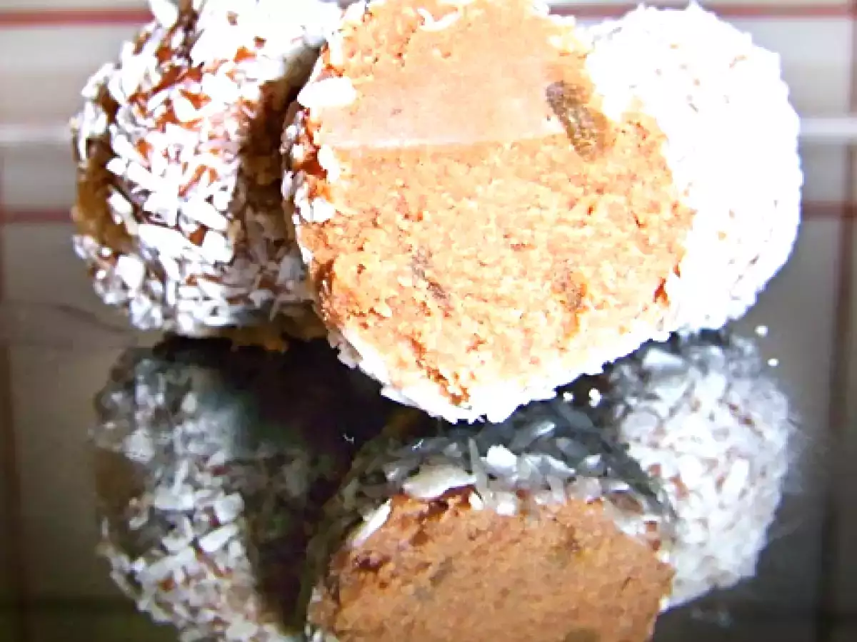 Orangentrüffel mit kandierten Ingwerstücken