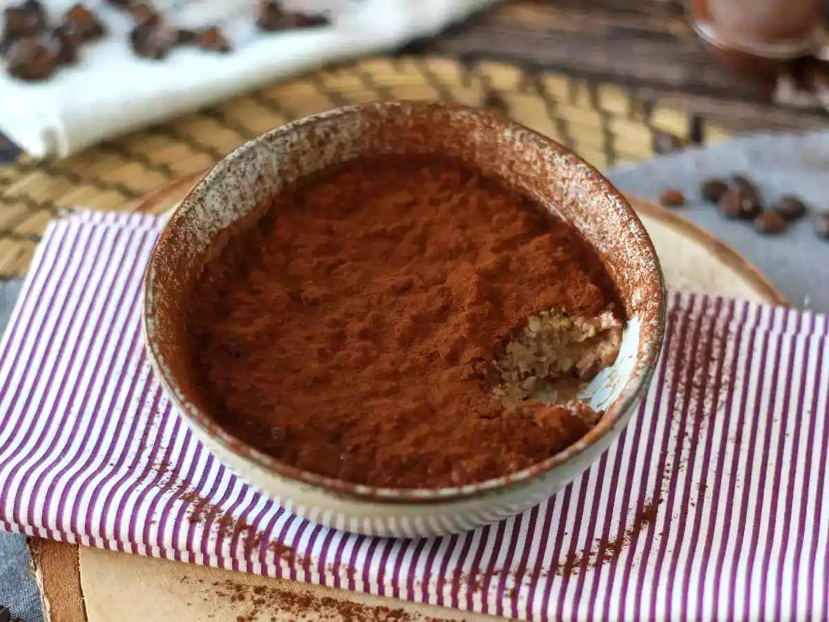 Overnight oats Geschmack Tiramisu, das perfekte Frühstück mit Kaffee und Kakao! - foto 4