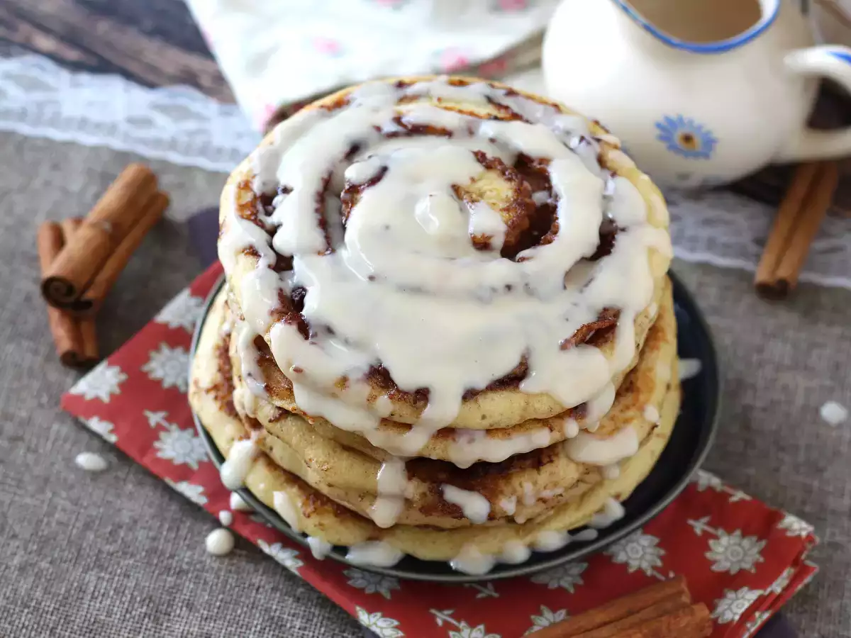 Pancakes nach Art der Zimtrolle, für Zimtliebhaber - foto 6