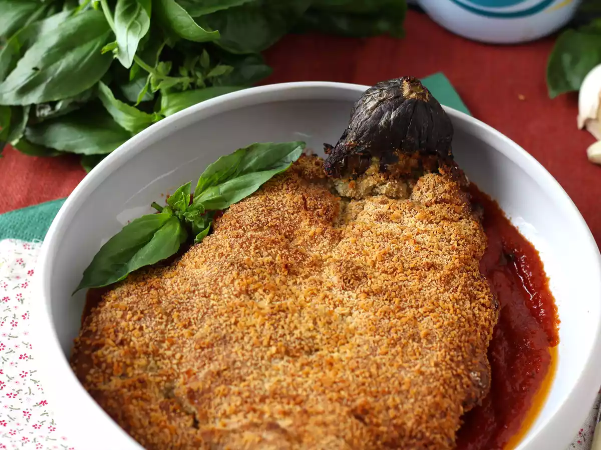 Panierte Aubergine nach Art eines Mailänder Schnitzels, aber vegetarisch - Air Fryer Kochen - foto 6