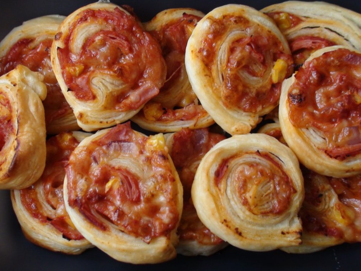 Rezept für party-blätterteigschnecken mit 4 füllungen