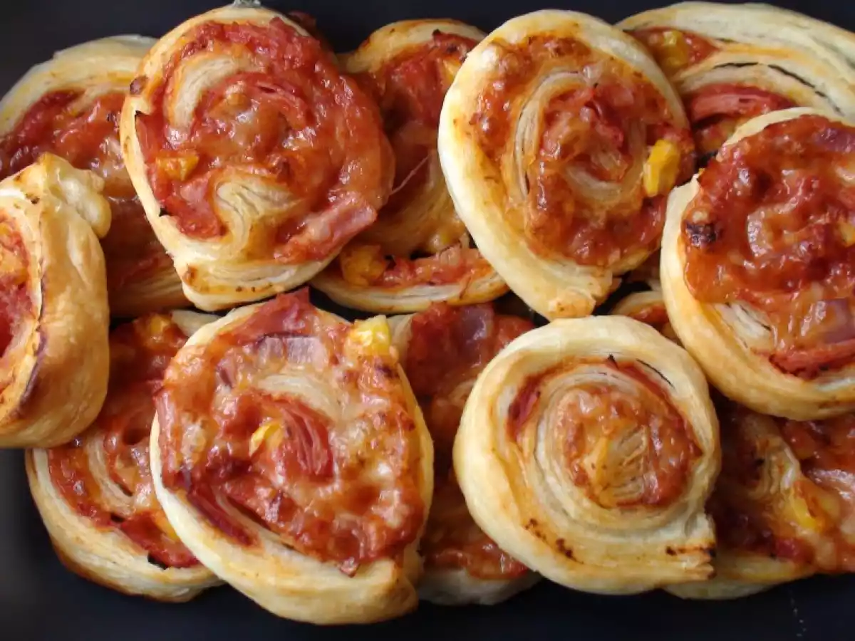 Party-Blätterteigschnecken mit 4 verschiedenen Füllungen