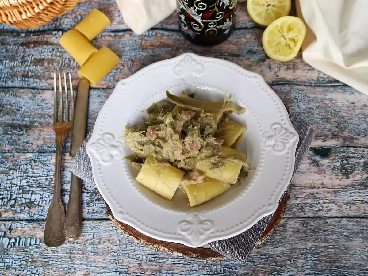 Pasta mit Artischocken und Speck – ein herzhaftes, einfaches Rezept - foto 3