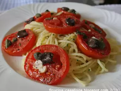 Pasta mit im Ofen gegarten Tomaten