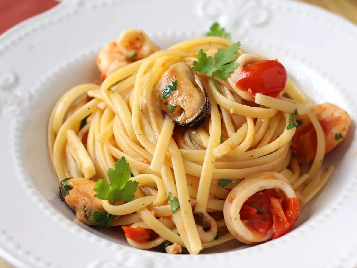 Pasta mit tiefgekühlten Meeresfrüchten: schnell und köstlich - foto 3