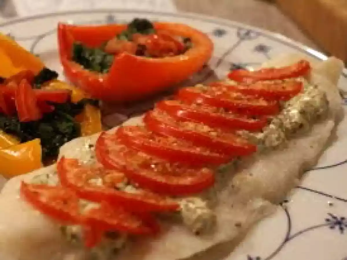 Peppers mit Spinat Pangasius Paprika gefüllt