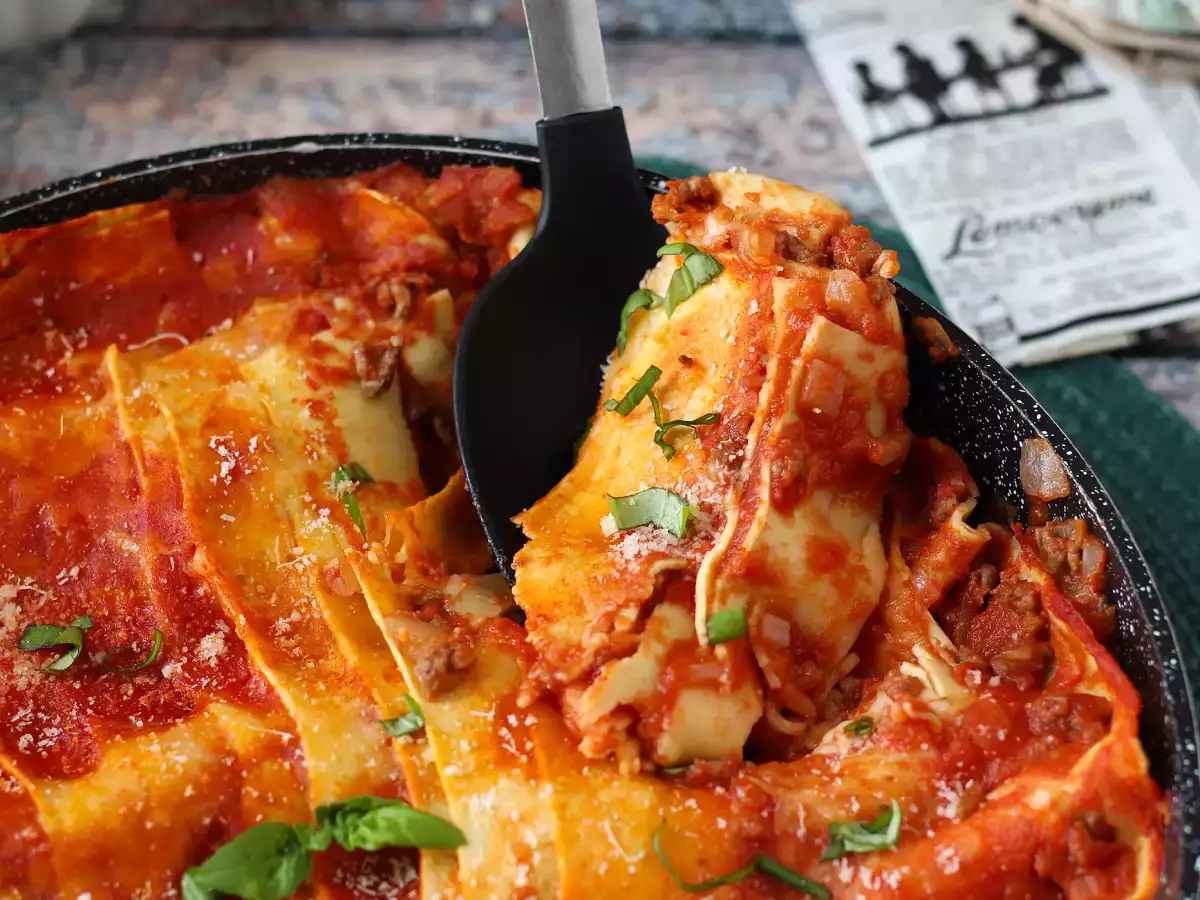 Pfannenlasagne mit Hackfleisch : schnelle Lasagne ohne Backofen