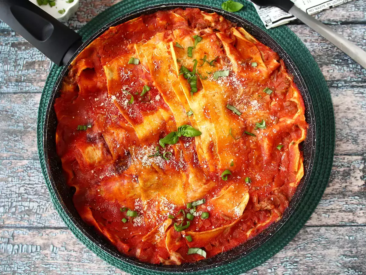 Pfannenlasagne mit Hackfleisch : schnelle Lasagne ohne Backofen - foto 5