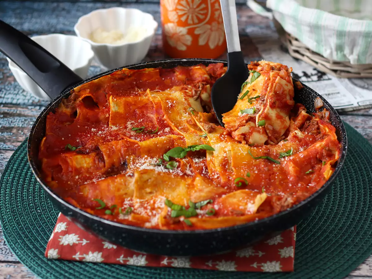 Pfannenlasagne mit Hackfleisch : schnelle Lasagne ohne Backofen - foto 6