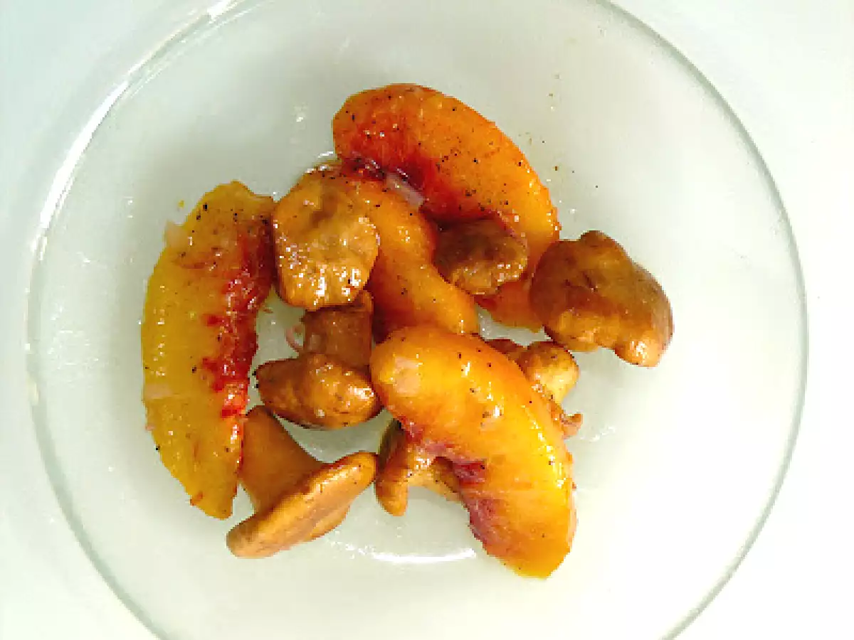 Pfifferling-pfirsich-salat