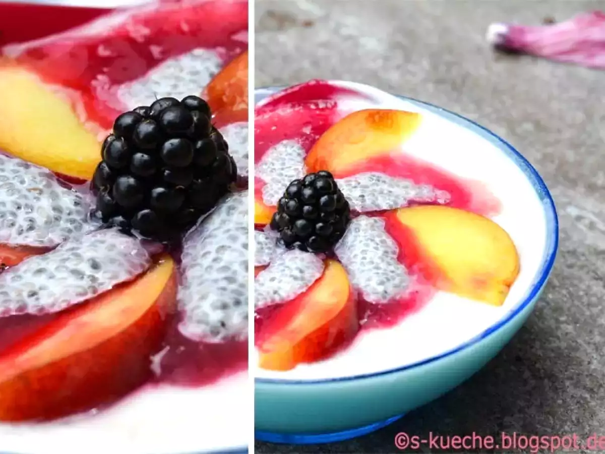 Pfirsich Melba Frühstück