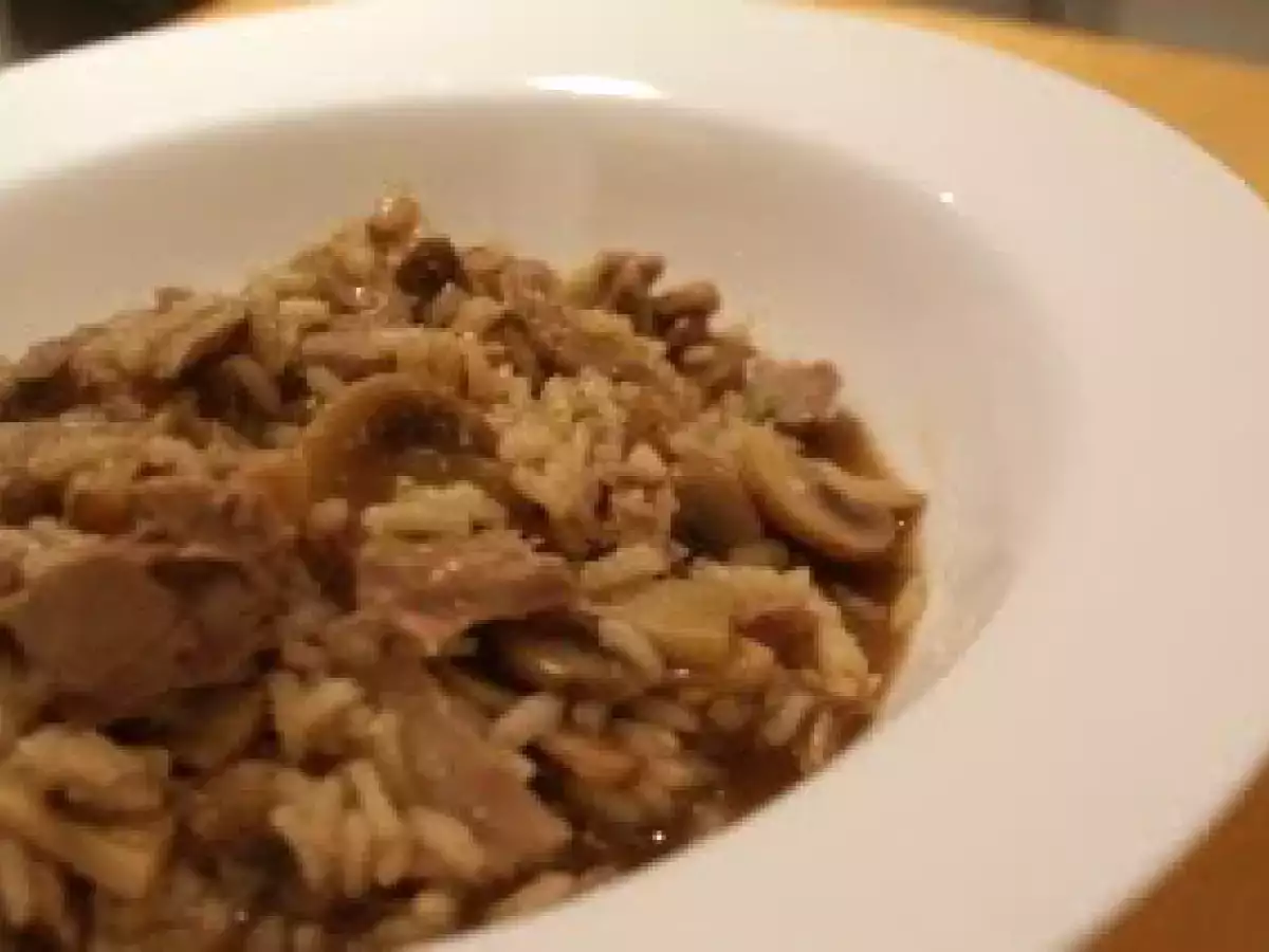 Pilzrisotto mit Ente