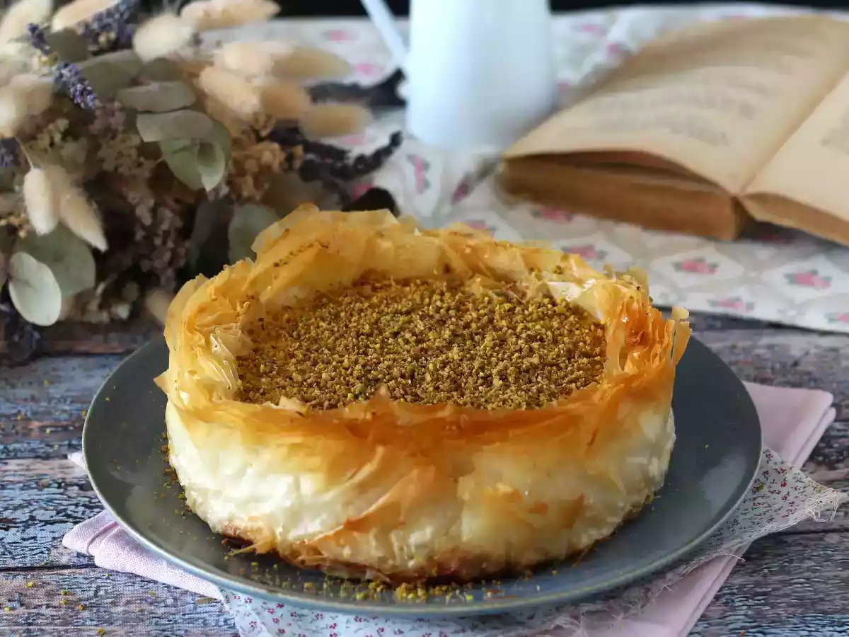 Pistazien-Baklava-Käsekuchen, knusprig und schmelzend