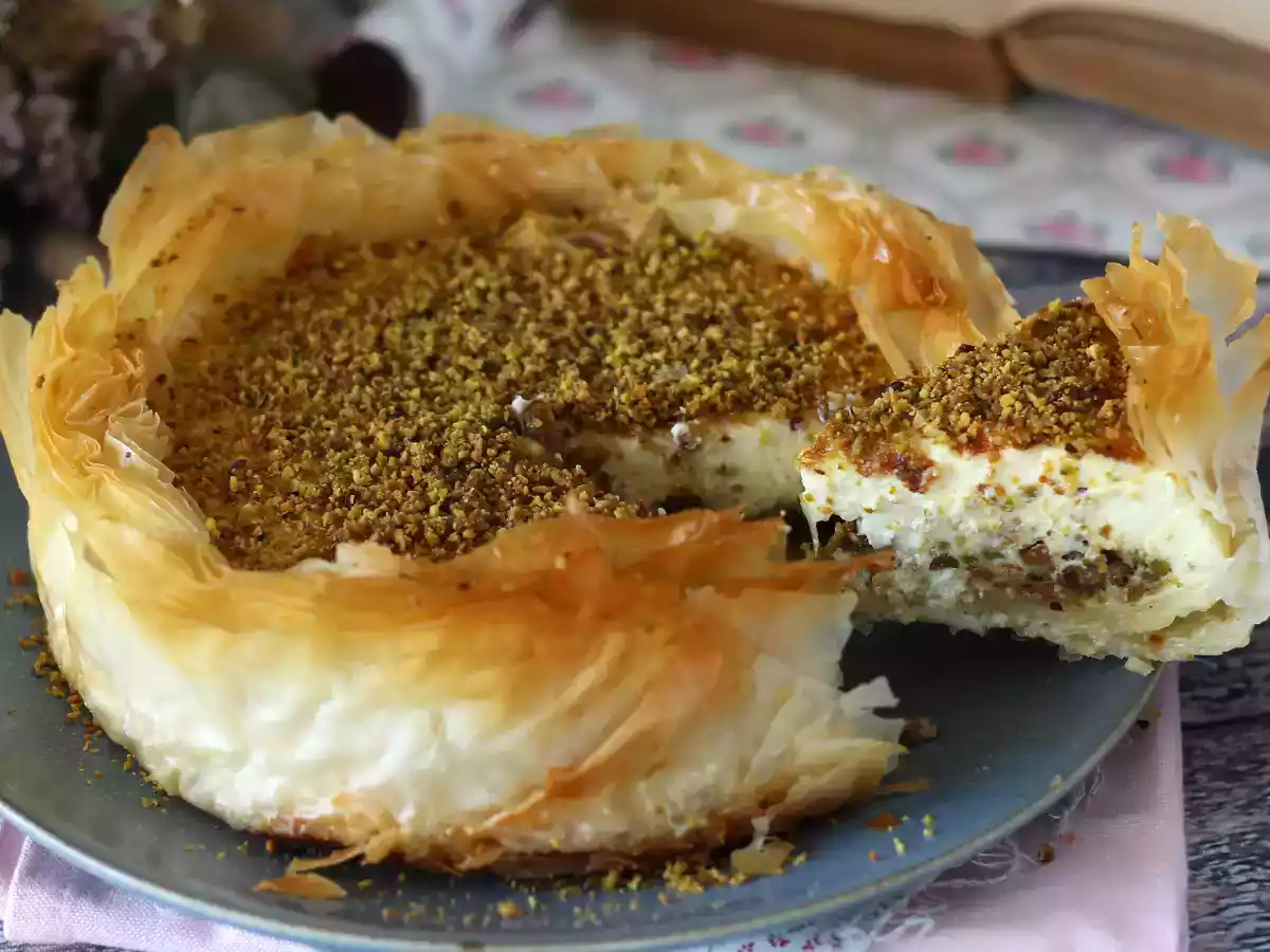 Pistazien-Baklava-Käsekuchen, knusprig und schmelzend - foto 3