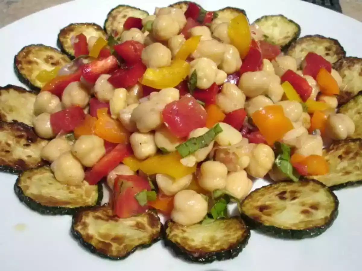 Pistazienvinaigrette und gebratenen Zucchini