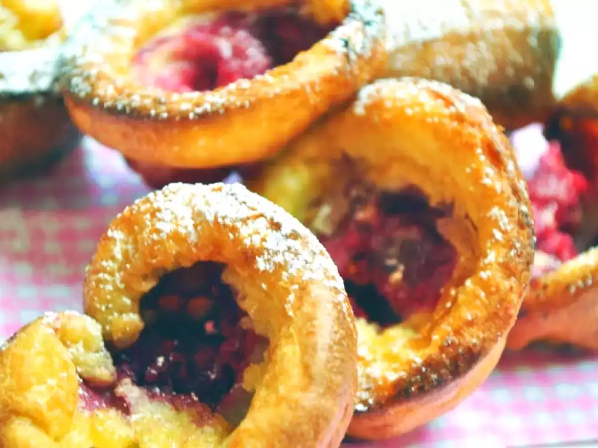 Pop Over Muffins mit Himbeeren
