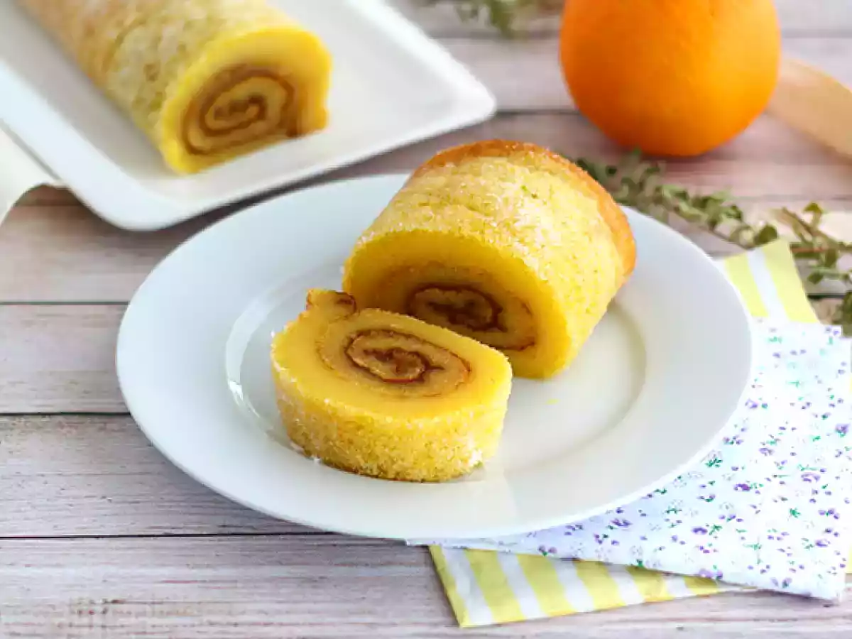 Portugiesischer Orangenrollkuchen - Torta de laranja