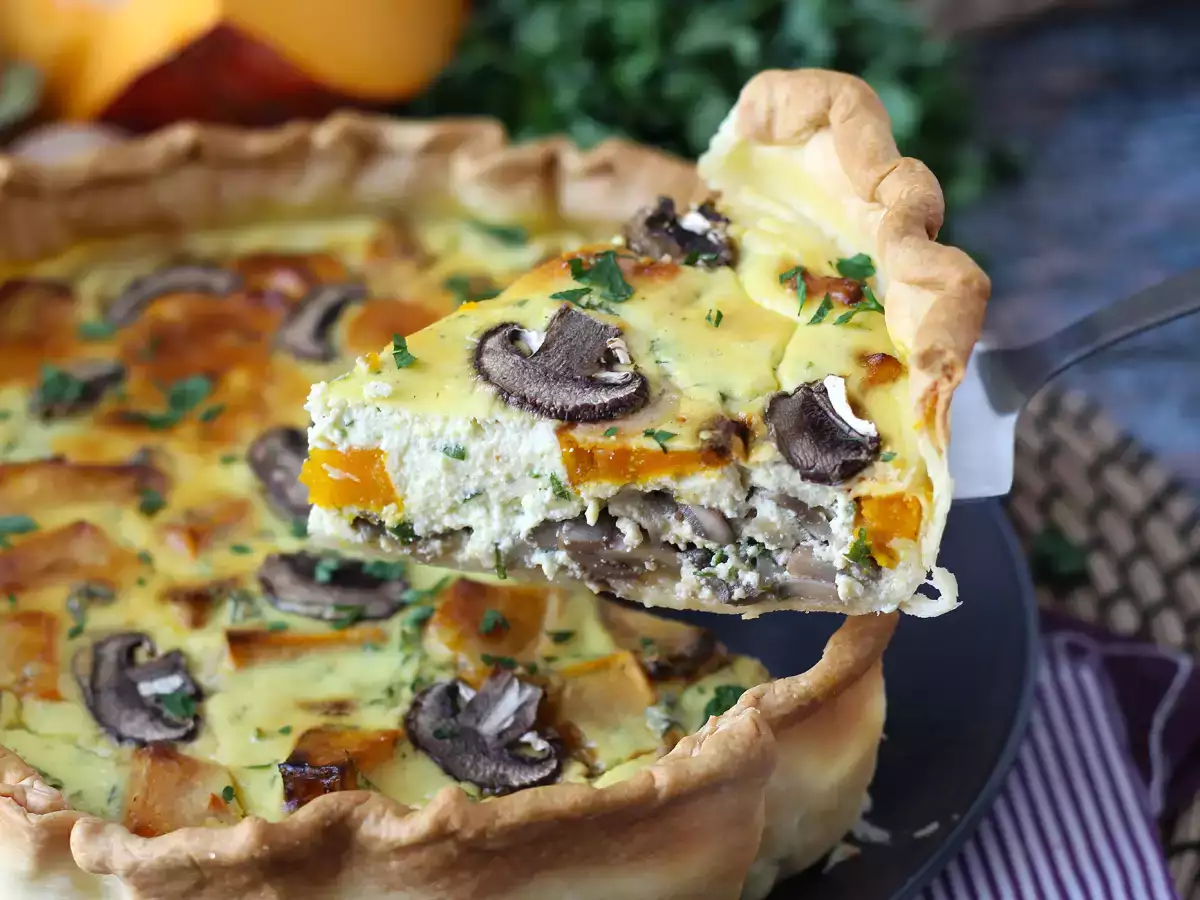 Quiche mit Champignons und Hokkaido-Kürbis - foto 3