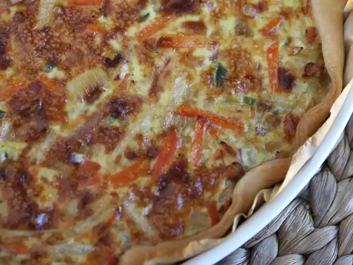 Quiche mit Gemüse und Speck, die allen schmeckt! - foto 2