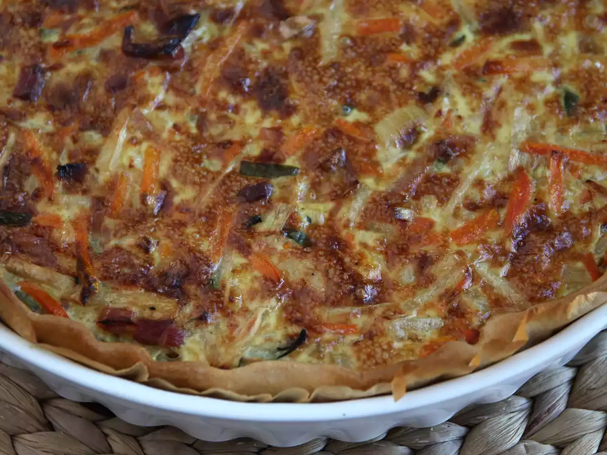 Quiche mit Gemüse und Speck, die allen schmeckt! - foto 3