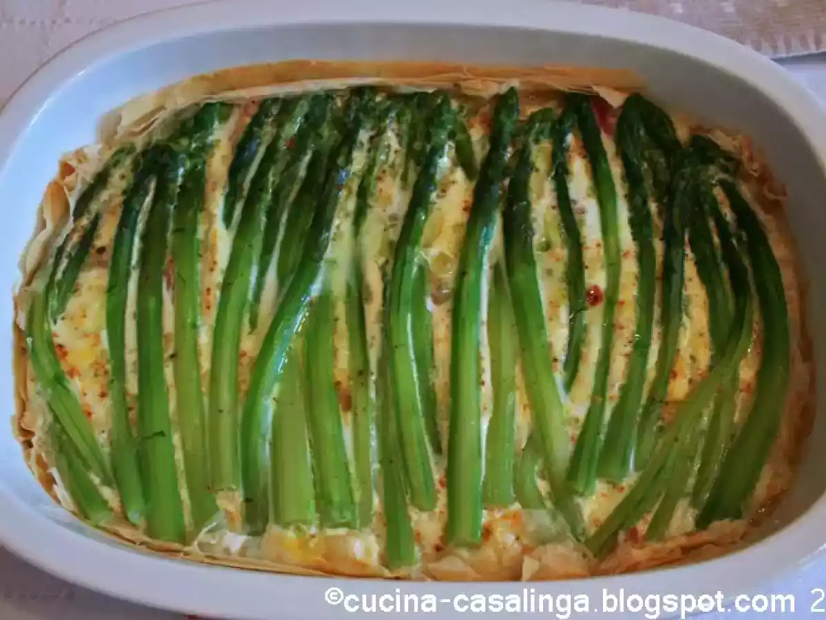 Quiche mit grünem Spargel