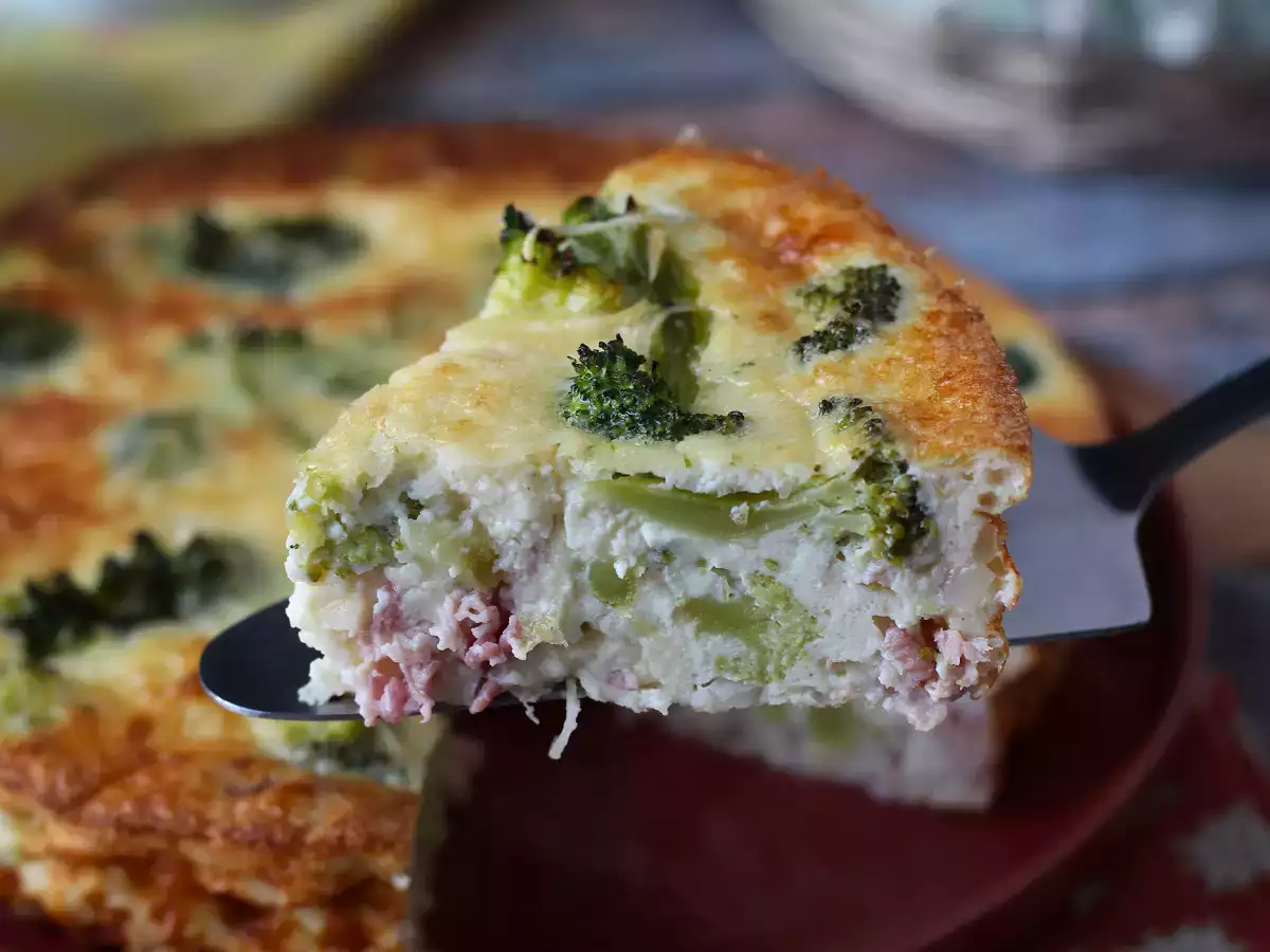 Quiche ohne Boden mit Brokkoli, Pancetta und Hüttenkäse - foto 5